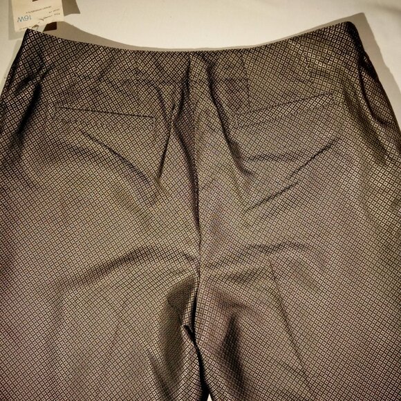 ELISABETH by Liz Claiborne Pants sz 16W Silk Shiny Silver Diamond Print NWT - Picture 11 of 12